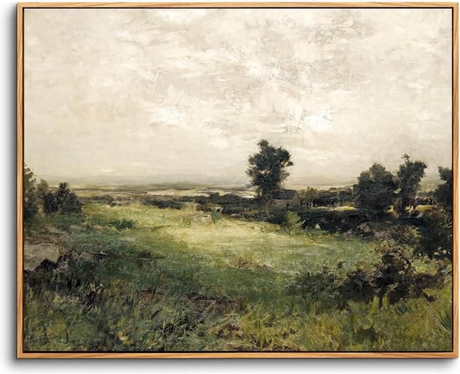 Set van Vintage Canvas Schilderijen met Houten Frame 20 x 25 cm Kleine Wandafbeeldingen Woonkamer Natuur Wildernis Landschap Kunstafdruk Wanddecoratie Schilderij voor Slaapkamer Bureau Badkamer