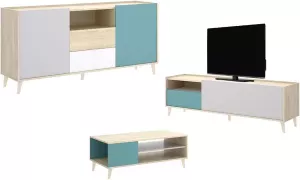 Set woonkamer BICA: Salontafel + TV-meubel + Buffetkast Multikleuren L 155 cm x H 75 cm x D 60 cm