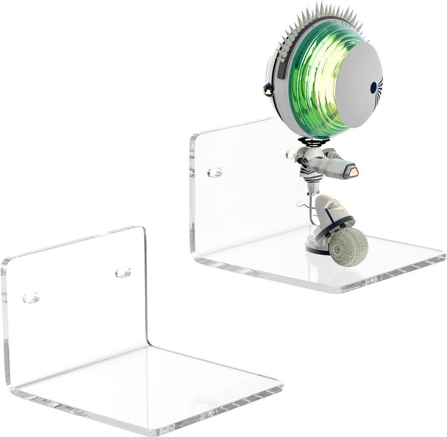 Sezanrpt 10 cm doorzichtige kleine wandplanken 4 mm dik zwevend acrylplankje voor beeldjes planten beveiligingscamera's luidsprekers vochtbestendig 2-pack