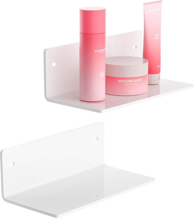 Sezanrpt 20cm witte kleine acrylplanken wandplanken voor woonkamerdecoratie slaapkamer badkamer keuken eetkamer merkwinkel 2-pack