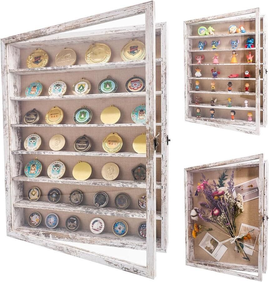 Shadow Box Frame Vitrine voor Aandenken 16x20 cm Wit