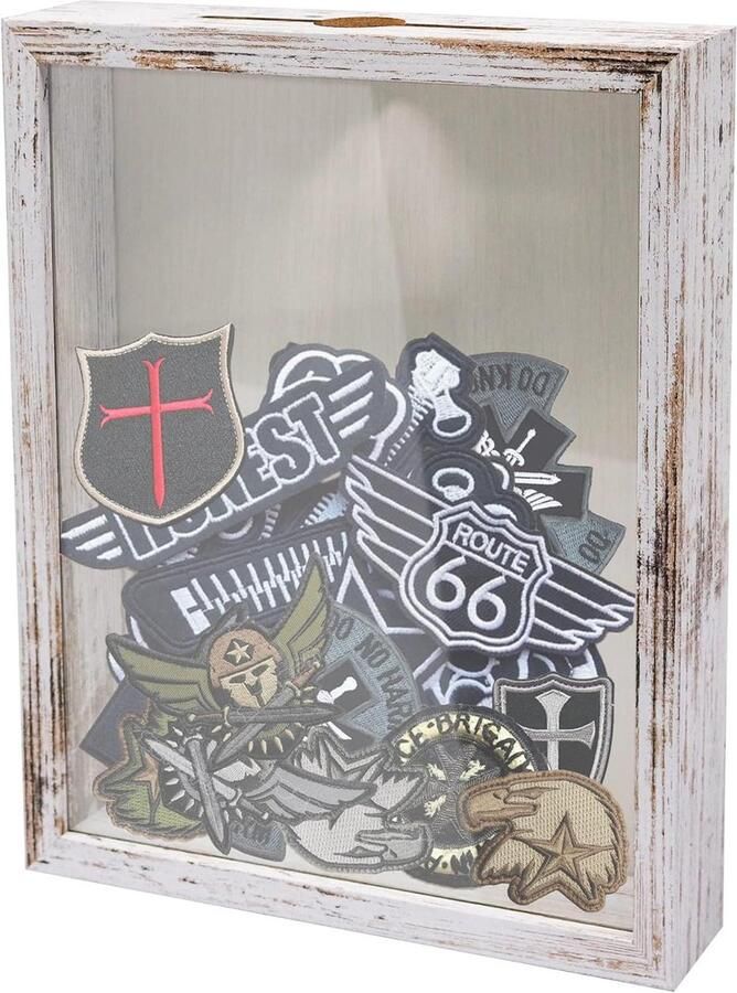 Shadow Box Top Loading Ticket Vitrine Frame met sleuf op de top aanpasbaar DIY Sweet Gift Film Reizen Sportevenementen Concert Ticket Stubs Drink Beer Caps- Memory Box Wit 8 x 10