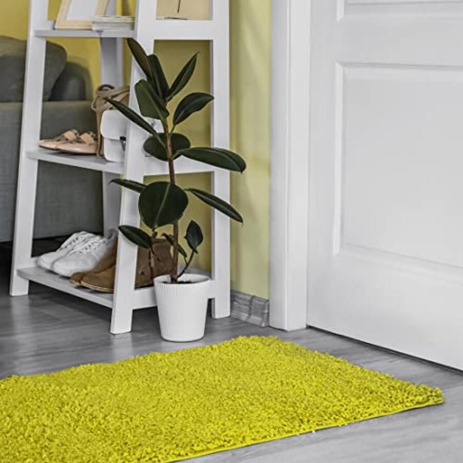 Shaggy Runner Tapijt Langpolig Vloerkleed voor Hal Slaapkamer en Keuken Moderne Pluizige Keukenloper 140x200cm Groen