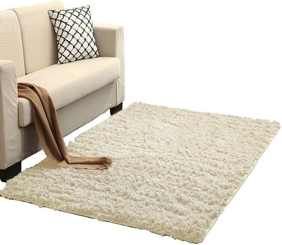 Shaggy Strado 140x200 CrèmeBeige Woonkamer Vloerkleed