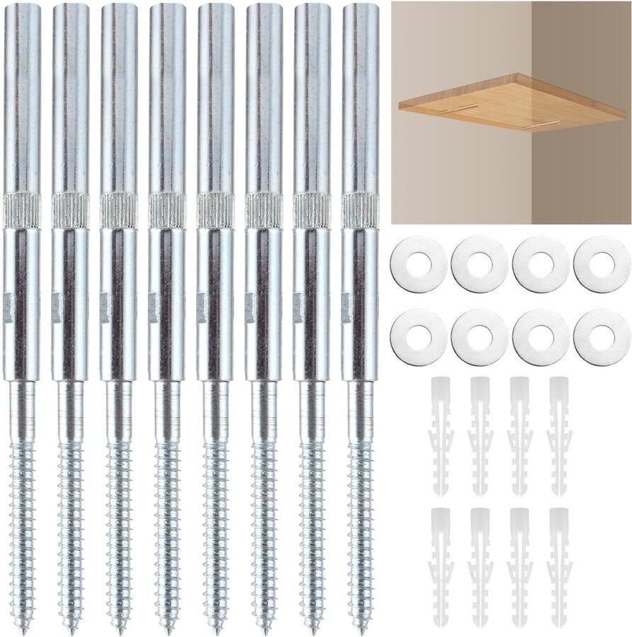 Shelf Holders Invisible Wall Bracket 10 x 100 mm Floating Metal Shelf Holder Hidden Shelf Holder Wall for DIY Wall Shelf Wood Shelf Carrier Heavy Load 20 kg