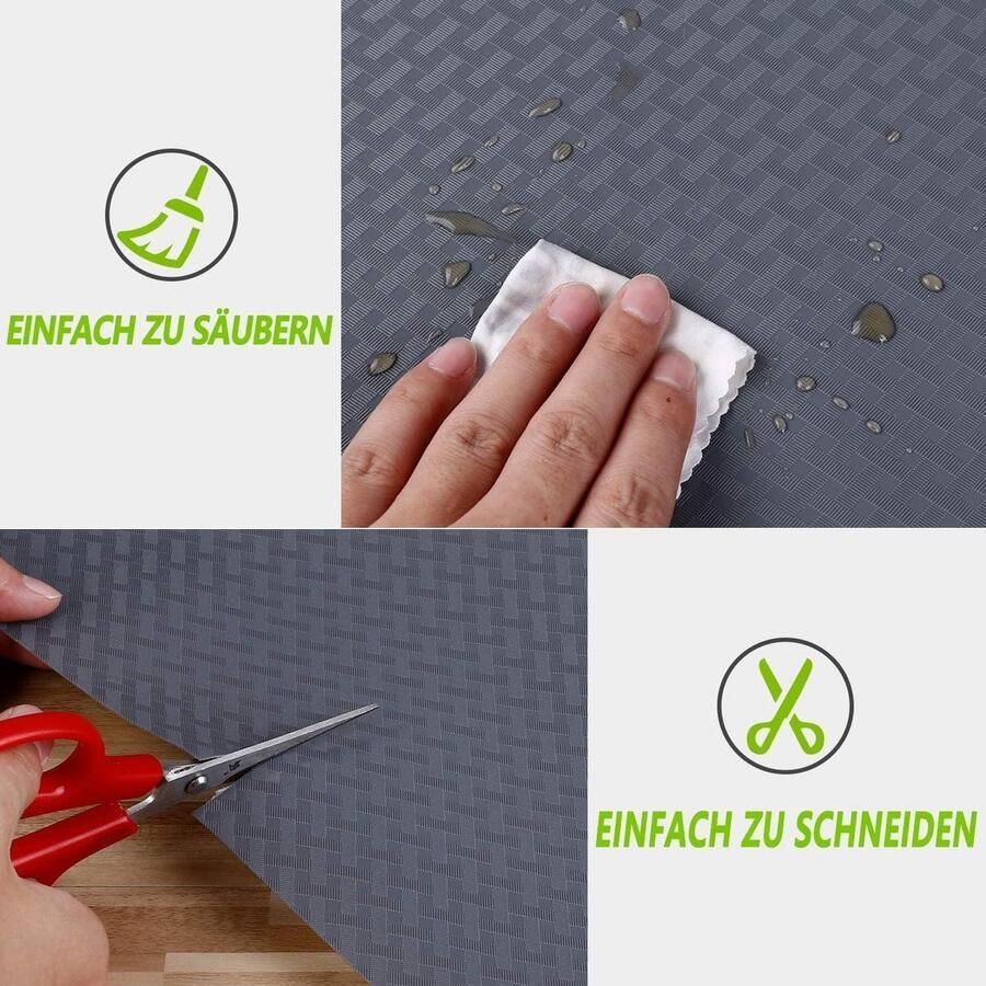 Shelf Liner Keukenladematten niet-klevende EVA-materiaal koelkastbekledingen met waterdichte duurzame koelkasttafel placemats voor kast ladebekleding (grijs 30 cm x 300 cm)