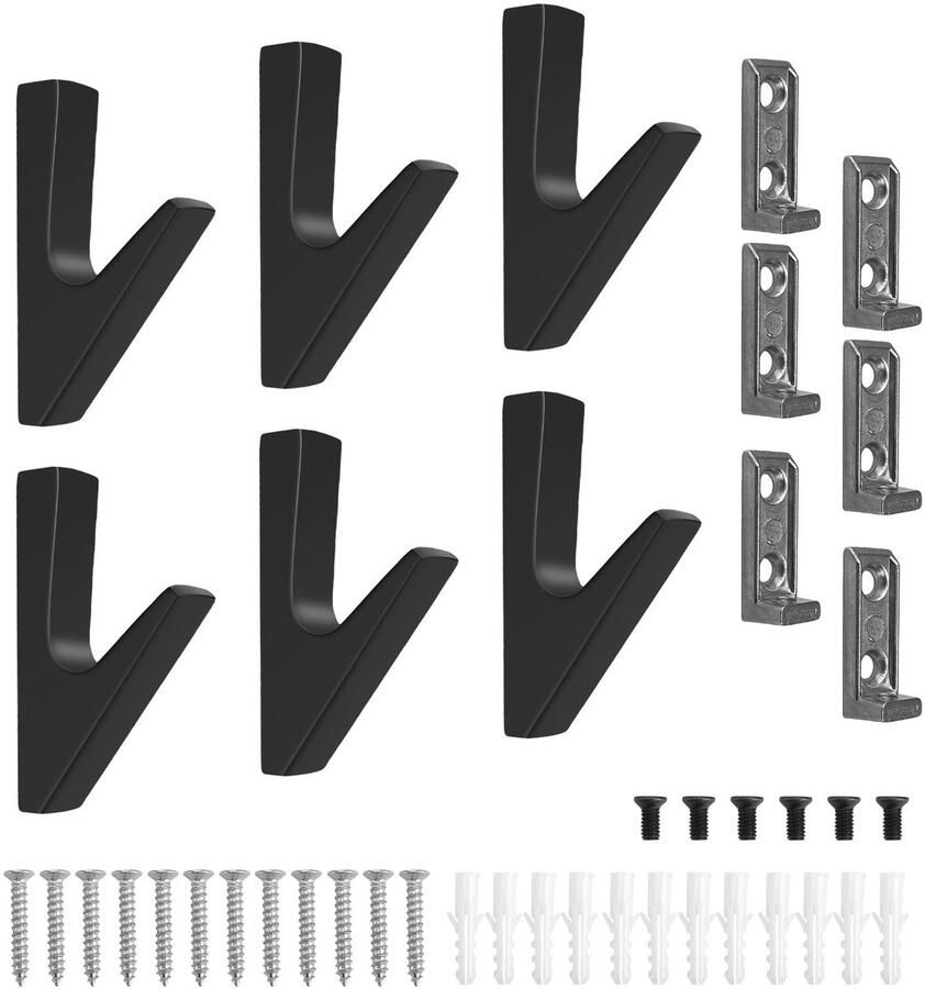 SHENGYIG 6-pack wandkapstokhaken 16 mm akoestische paneelhaken matte kapstokhaken sleutelhaken robuust en ruimtebesparend wandhaken voor woonkamer slaapkamer badkamer en keuken