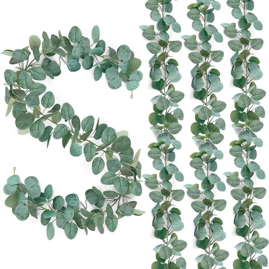 SHEPIN 4 stuks eucalyptus guirlandes kunstmatig 1 8 m eucalyptus decoratie hangplanten eucalyptus bladeren guirlande bruiloft decoratie voor bruiloft tafel lente guirlande bloemendecoratie (4)