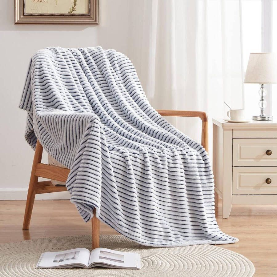 Sherpa-deken fleece deken zacht pluche warme en gezellige deken dubbellaags 3D-touch-ervaring perfect voor bed bank en stoel marineblauw 127 7 x 152 4 cm