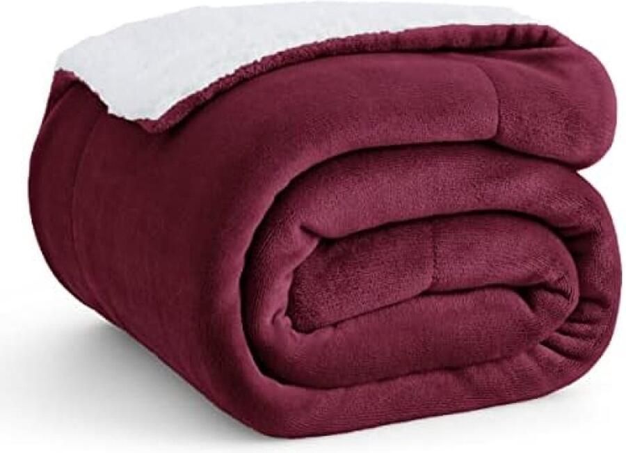 Sherpa deken fleece microvezel voor bed en bank grijs 150x200cm super zachte donzige deken voor woonkamer en slaapkamer - Foto 2