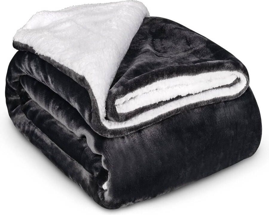 Sochow SHOP YOLO Deken -knuffeldeken fleece deken sprei voor bank bed of bank 150 x 200 cm Grijs