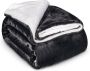 Sochow SHOP YOLO Deken -knuffeldeken fleece deken sprei voor bank bed of bank 150 x 200 cm Grijs - Thumbnail 2