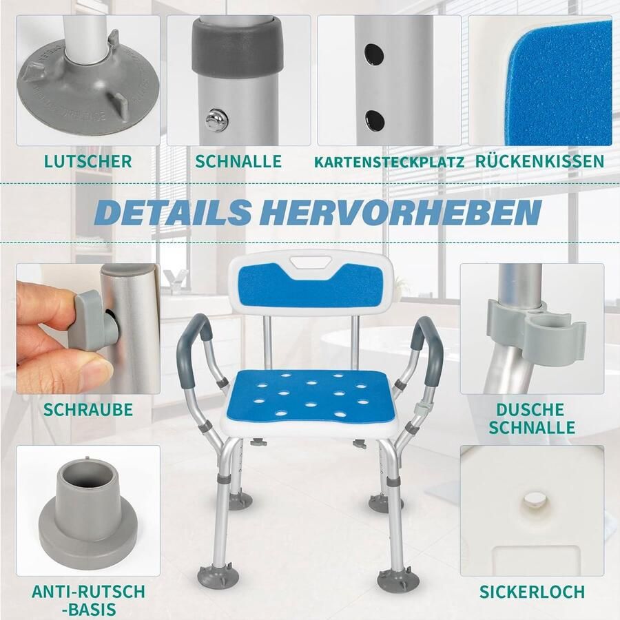 Shower Stool Douchestoel Douchekruk Douchezitje Anti-slip
