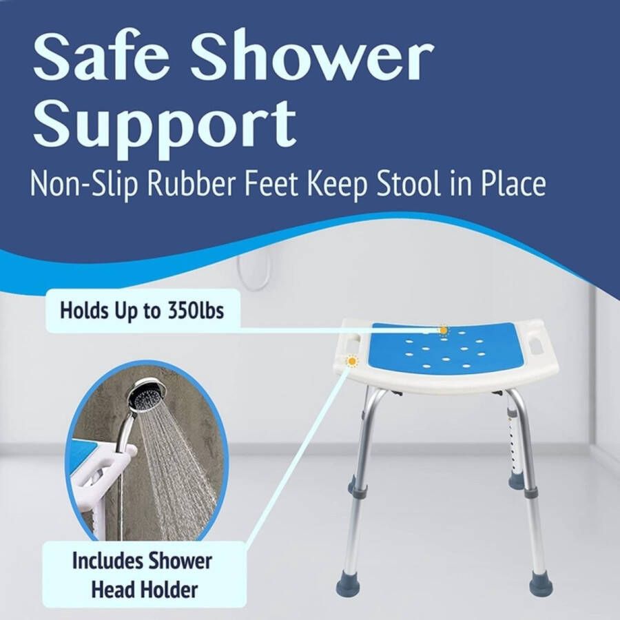 Shower Stool with Padded Seat – Shower Seat with Pocket for Seniors Shower Bench Bath Chair Handicap Shower Seats Adults