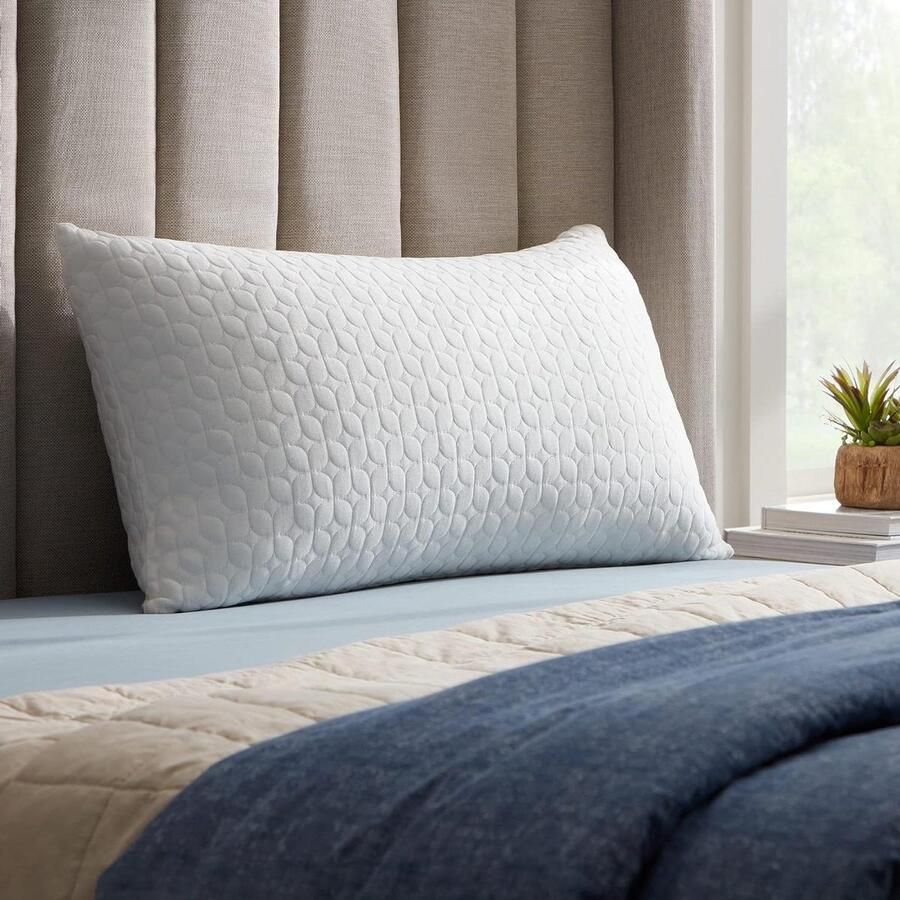 Shredded Memory Foam Hybrid Pillow Detachable Adjustable Loft Rayon Zippered Bamboo Washable Cover Side Back and Stomach Sleeping Bed - Foto 2