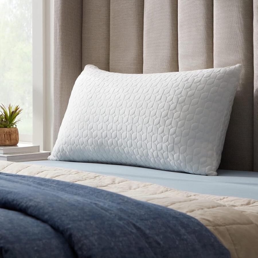 Shredded Memory Foam Hybrid Pillow Detachable Adjustable Loft Rayon Zippered Bamboo Washable Cover Side Back and Stomach Sleeping Bed