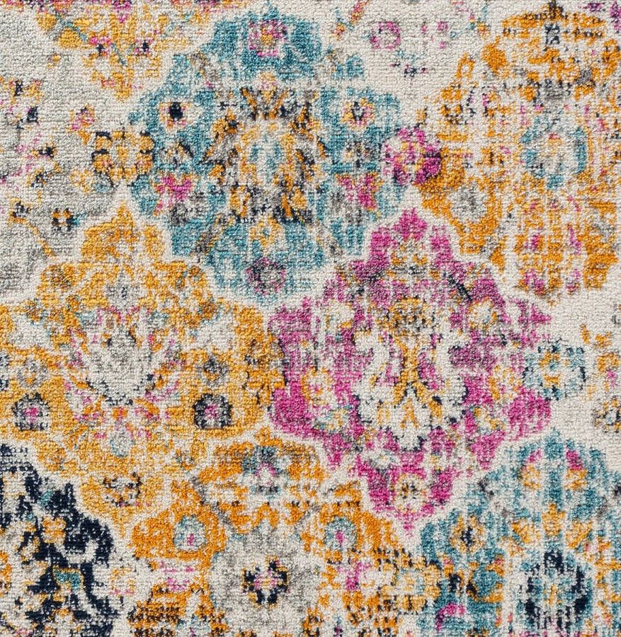 Sicily Vintage tapijt Oosters tapijt woonkamer eetkamer slaapkamer Oosters boho-tapijt laagpolig tapijt voor eenvoudig onderhoud tapijt groot 160 x 220 cm mosterdgeel