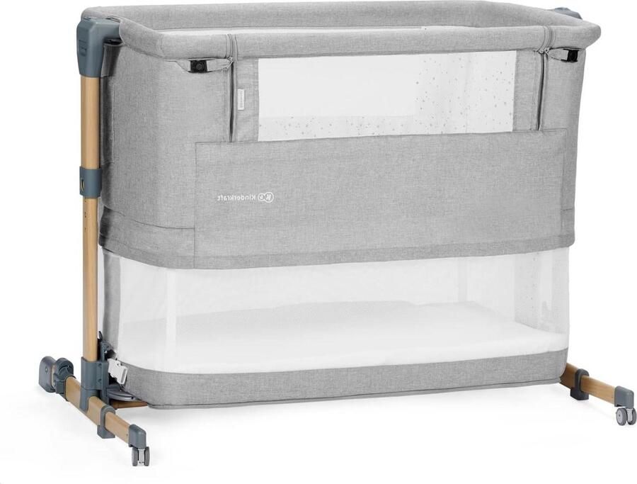 Side2Bed Babybed met matras Eenvoudige aanpassing Hoogte verstelbaar Goede luchtcirculatie Wielen 2 jaar Hout Kinderbed