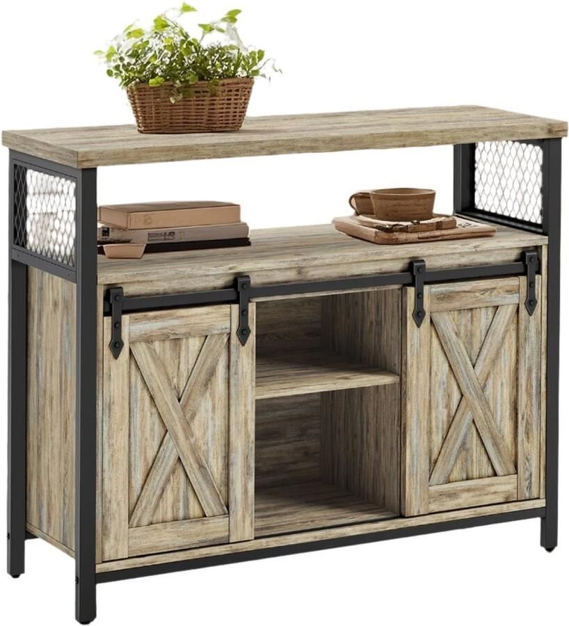 Sideboard Keukenkast Opbergkast Duurzame houten spaanplaat voldoende ruimte 33x100x80cm