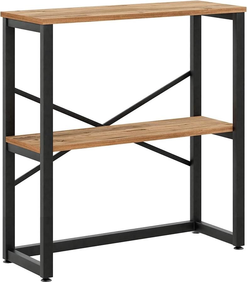 Sideboard woonkamer consoletafel bijzettafel softafel decoratieve tafel gangtafel zwart stalen frame MDF tafelblad modern design 85 x 30 x 80 cm (b x d x h) (Atlantic Pine) met extra opbergruimte