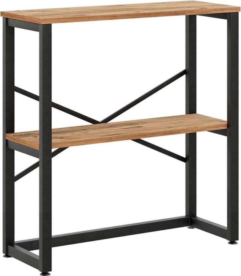 Sideboard woonkamer consoletafel bijzettafel softafel decoratieve tafel gangtafel zwart stalen frame tafelblad modern design 85 x 30 x 80 cm (b x d x h)