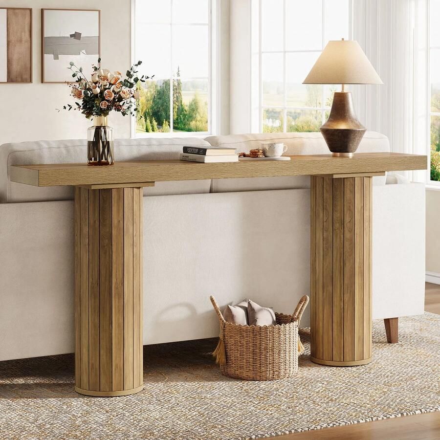 Bloominggoods Sidetable Console Tafel Bijzettafel Hal Gang Woonkamer Zwart Goud Rastervormige Voet 150x30x80CM - Foto 2