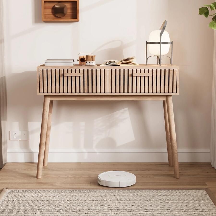 Bloominggoods Sidetable Gangtafel Dressoir Console tafel Hal Woonkamer Vintage 160x30x80cm Metaal Hout -U-Vorm