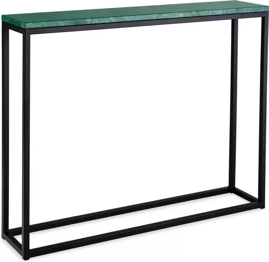 Sidetable groen marmer zwart onderstel 100 x 20 cm