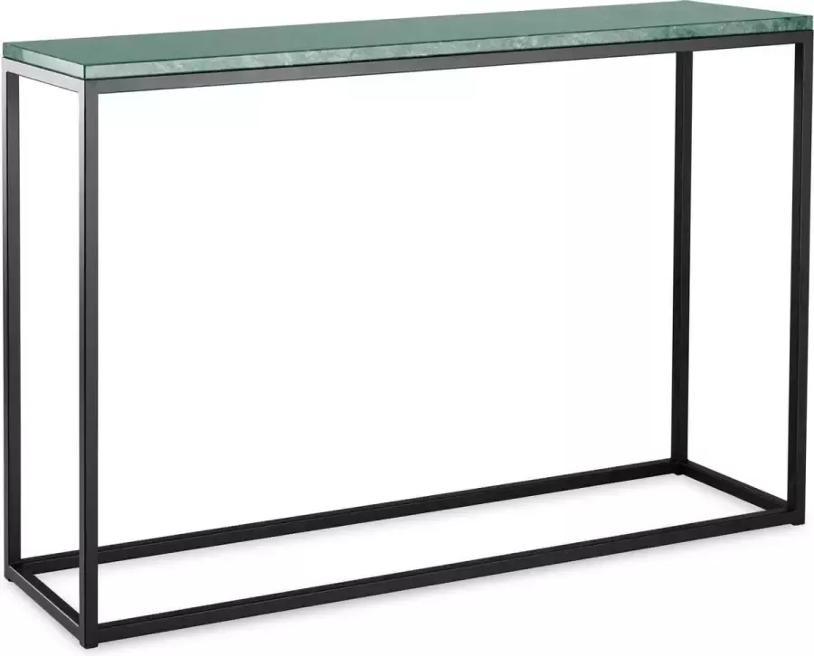 Sidetable groen marmer zwart onderstel 120 x 30 cm