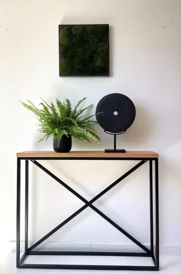 Sidetable industrieel massief hout wandtafel halftafel