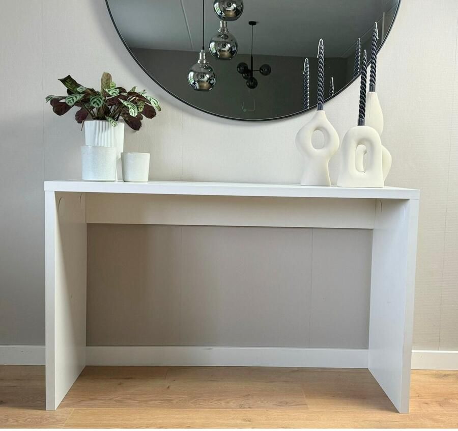 House Vibes Sidetable wit Eiken look Wandtafel Haltafel 120*40*75cm