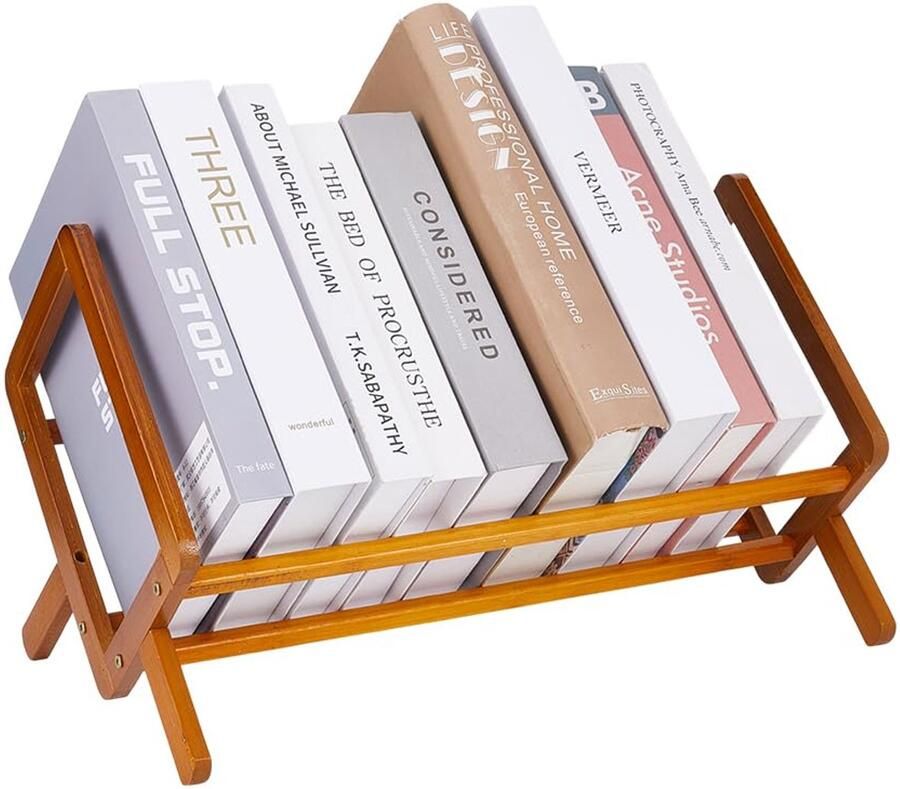 Sienna Wooden Tilting Bookcase Wooden Storage Stand for Books Magazines CDs Home and Office Living Room 33 x 21 x 14.5 cm