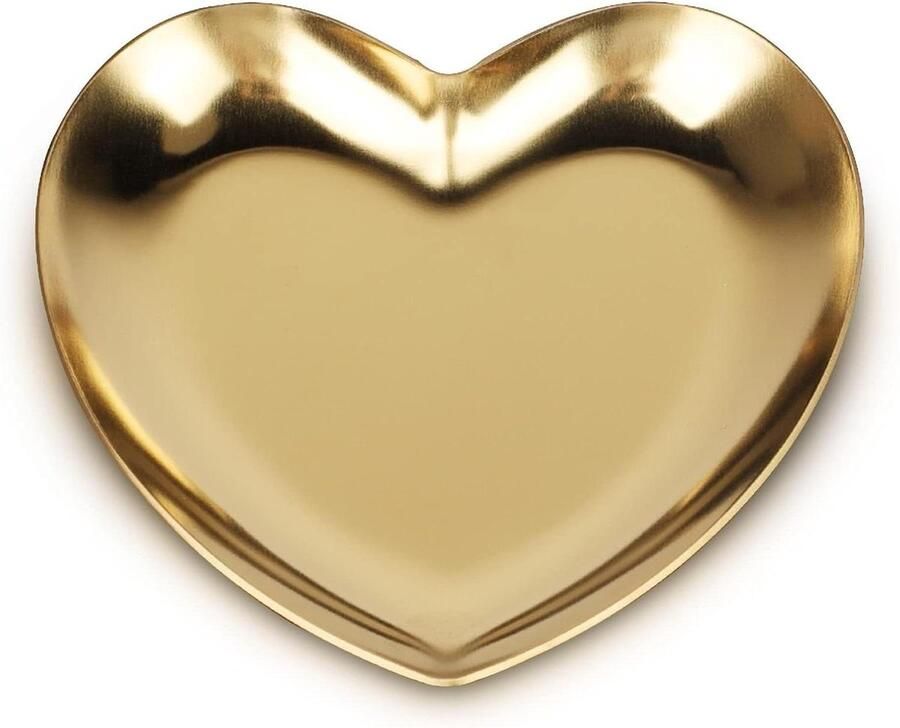 Sieradenbakje kleine hartvormige parfum sieraden handdoek organisator opslag schotel voor badkamer ijdelheid dressoir van roestvrij staal 342 x 354 x 039 inch(gouden)