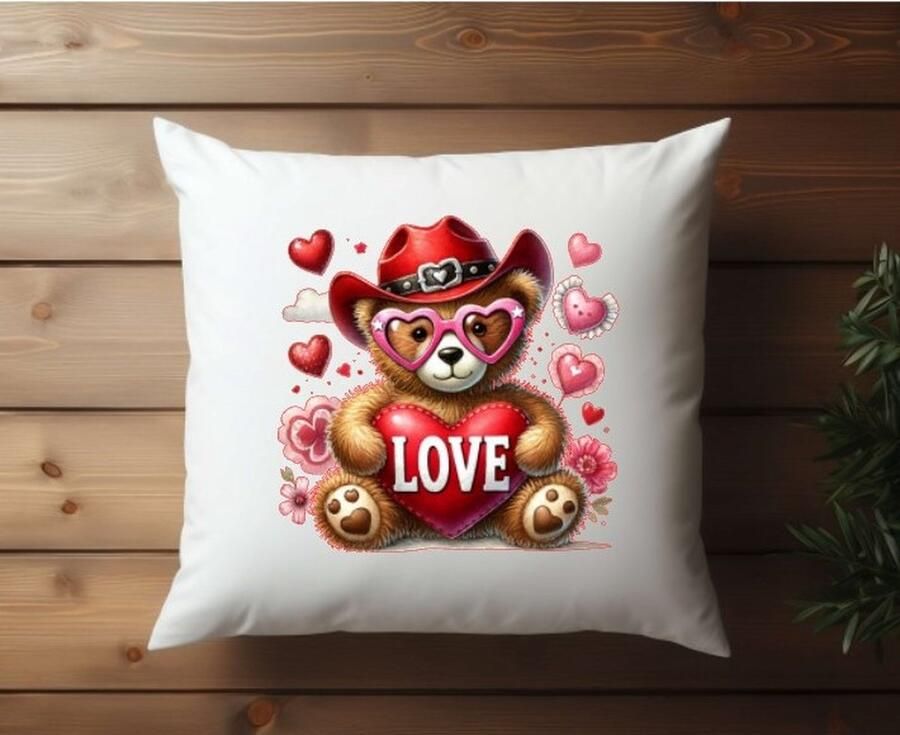 Sierkussen bank kussen bedrukte kussen binnen kussen superzacht decoratie kussen liefde – beer