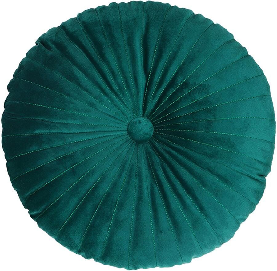 Sierkussen Rond Pompoen Sierkussen Geplooid Design voor Woonkamer en Bank 1 Stuk Voor Decoratie en Comfort Groen