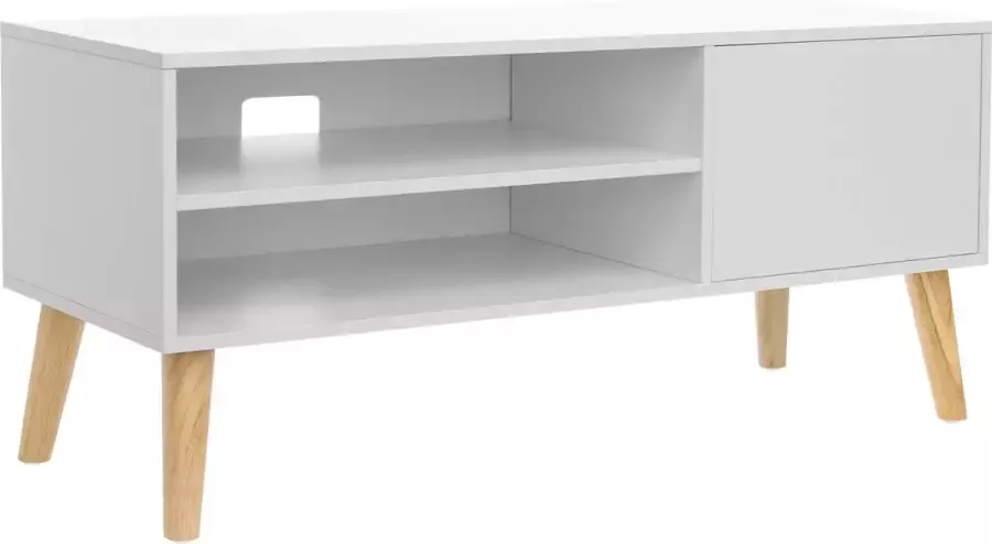 Signature Home Brighton Tv Kast tv-tafel tv meubel Scandinavische stijl wit 110 x 40 x 49.5 cm