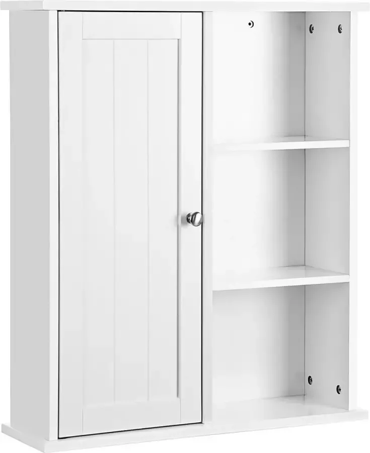 Signature Home Medicijnkastjes met deur en plank kastwandkast badkamerkast keukenkast plank opberger wit 60 x 71 x 18 cm