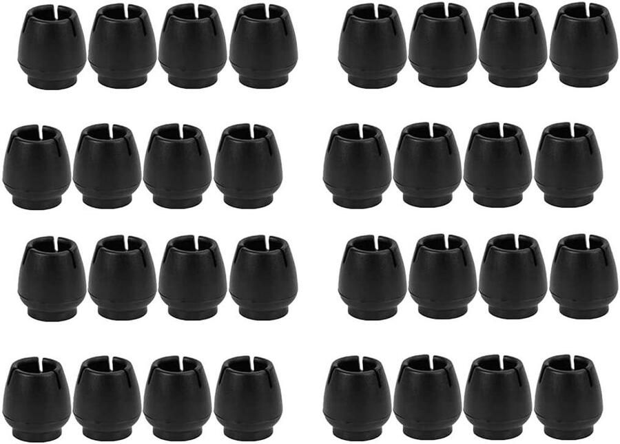 Siliconen beschermkappen voor stoelpoten Set van 32 stuks voor meubelpoten Zwarte doppen voor 17-21mm ronde poten Voetbescherming voor tafels en stoelen
