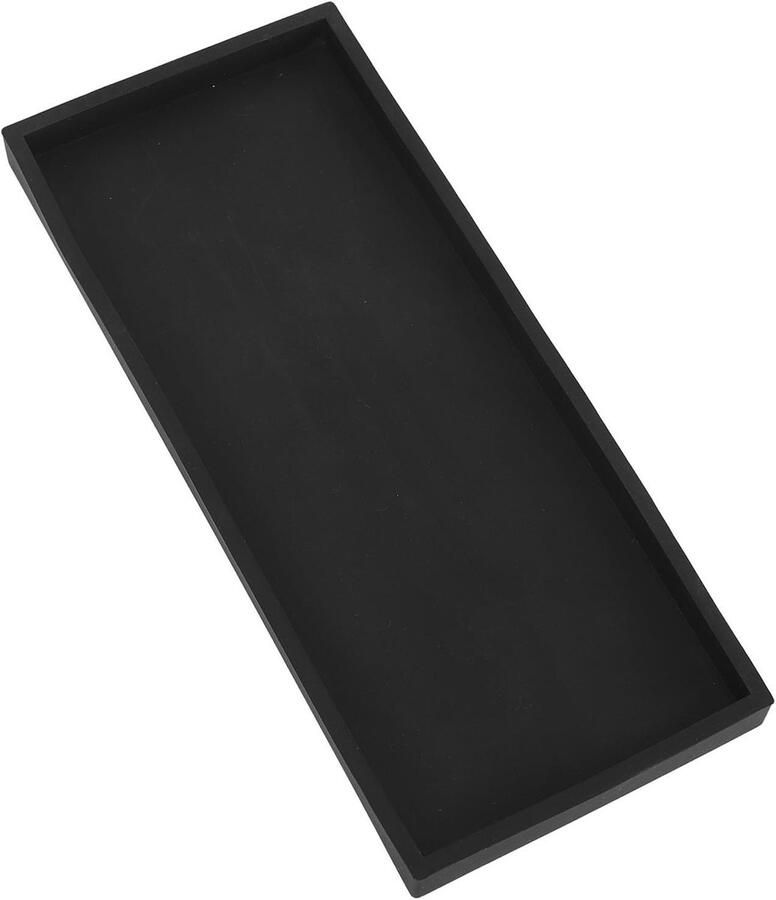 Siliconen Kaptafel voor Badkamer Rechthoekig Gootsteenblad Opslag Ijdelheid Lade Cosmetica Sieraden Organizer Lade voor Badkamer Kaptafel Dienblad (Zwart)