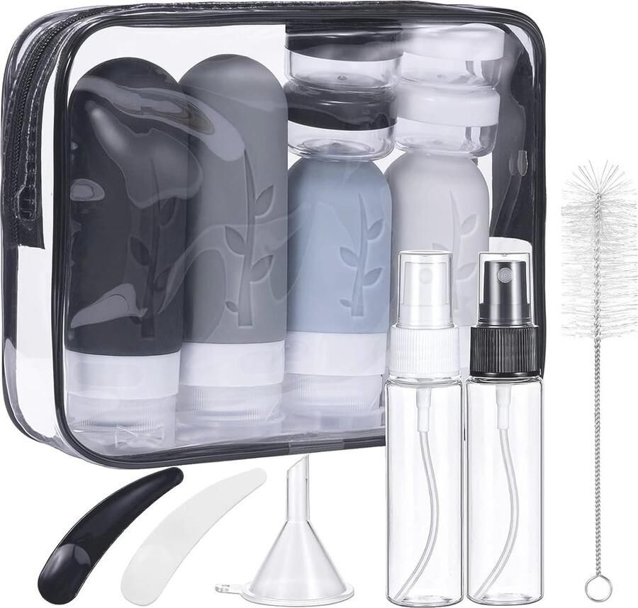 Siliconen reisflessen set voor shampoo lotion en douchegel 16 stuks