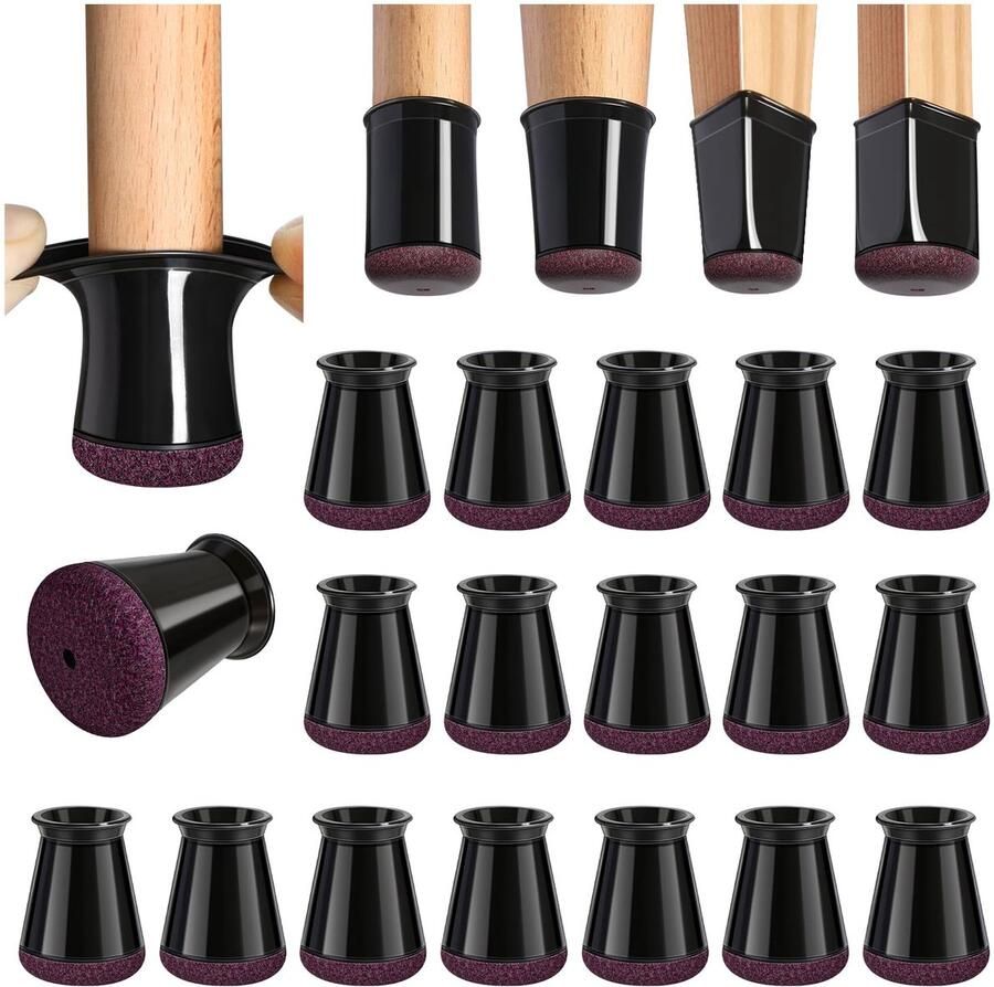 Siliconen Stoelpootbeschermers Geluidsarm en Eenvoudig te Gebruiken Set van 32