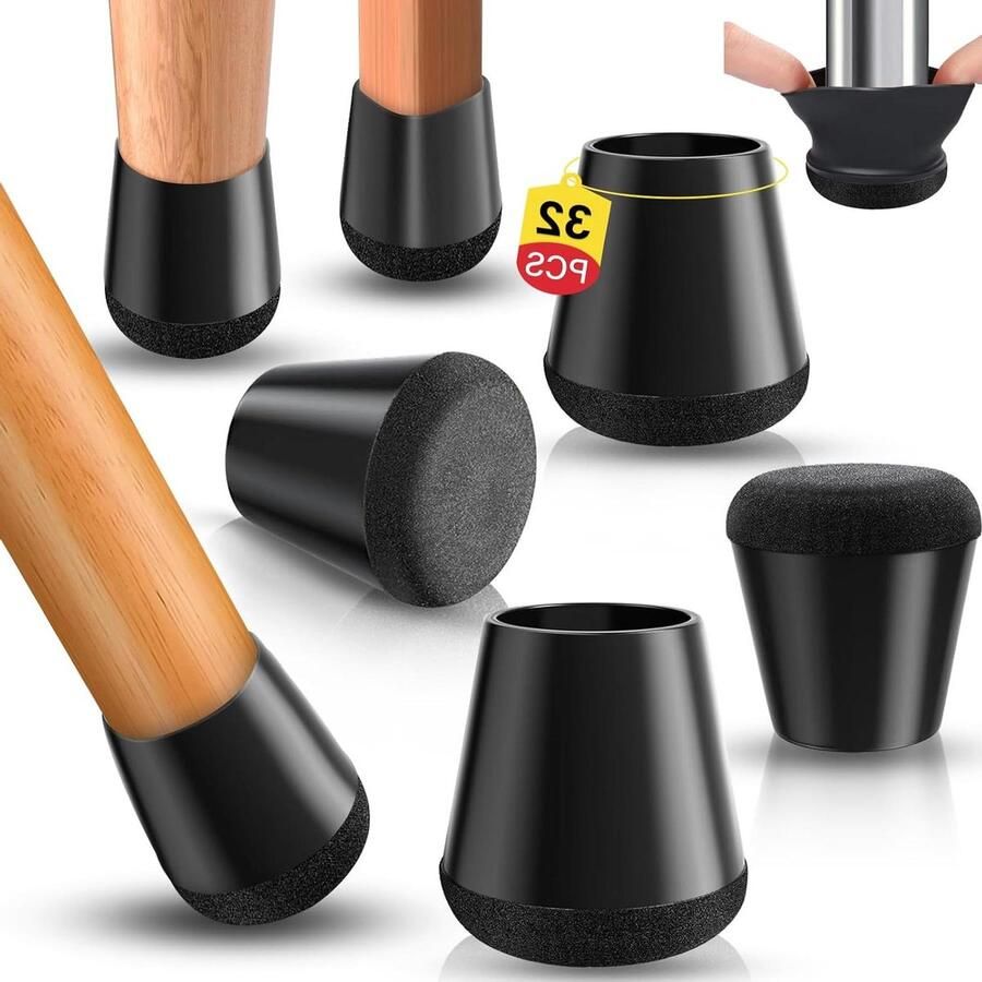 Siliconen Stoelpootbeschermers Vloerbeschermers voor Stoelpoten Geluidsarm Hardhouten Vloeren 15-21 mm 32 Stuks stoelpootbeschermers