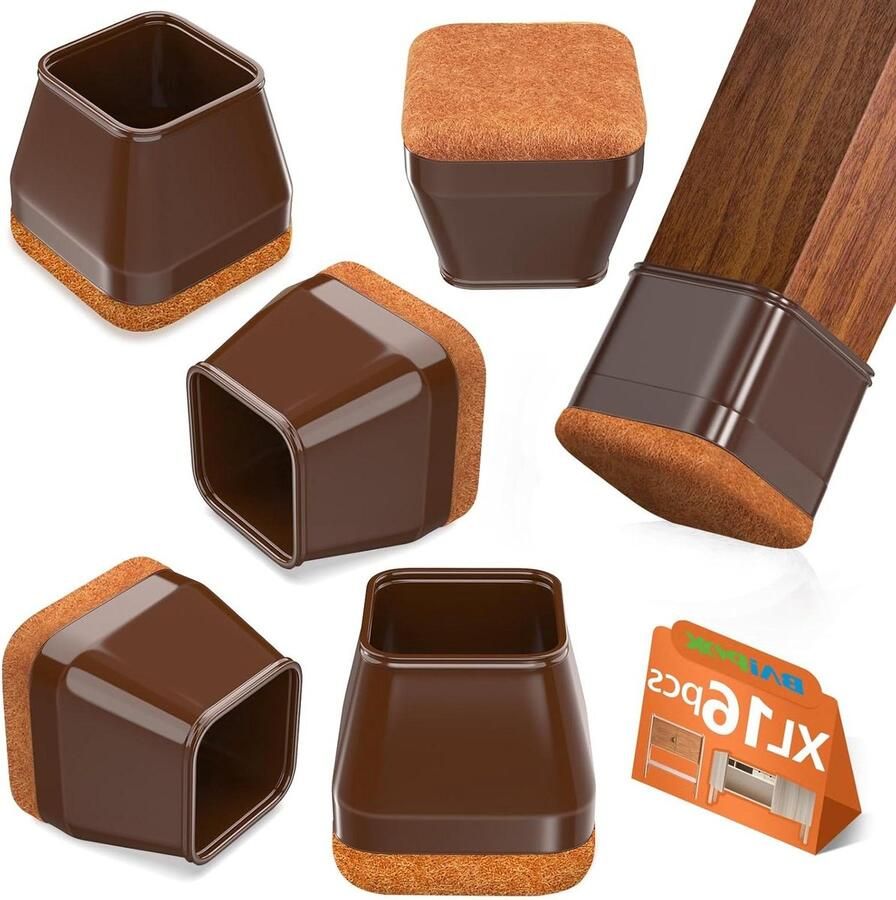 Siliconen Stoelpootdoppen met Vilten Pads Vloerbeschermers voor Stoelen Stoelbeenbeschermers voor Hardhouten Vloeren Ter Bescherming van Vloeren tegen Krassen stoelpootbeschermers