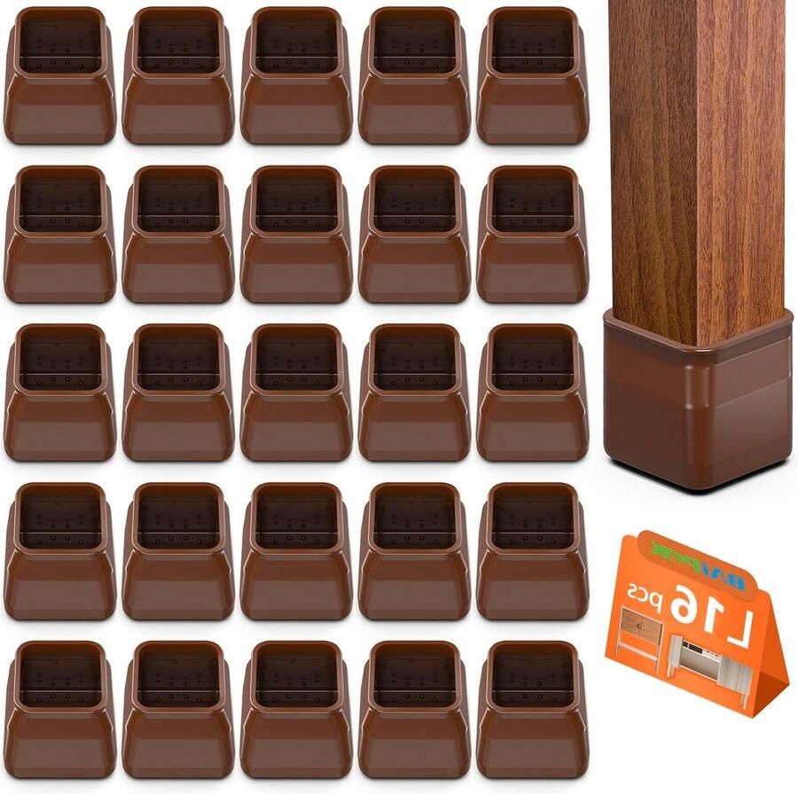 Siliconen Vierkante Stoelpootbeschermers voor Hardhouten Vloeren Rechthoekige Vloerbeschermers Geen Krassen en Geen Lawaai