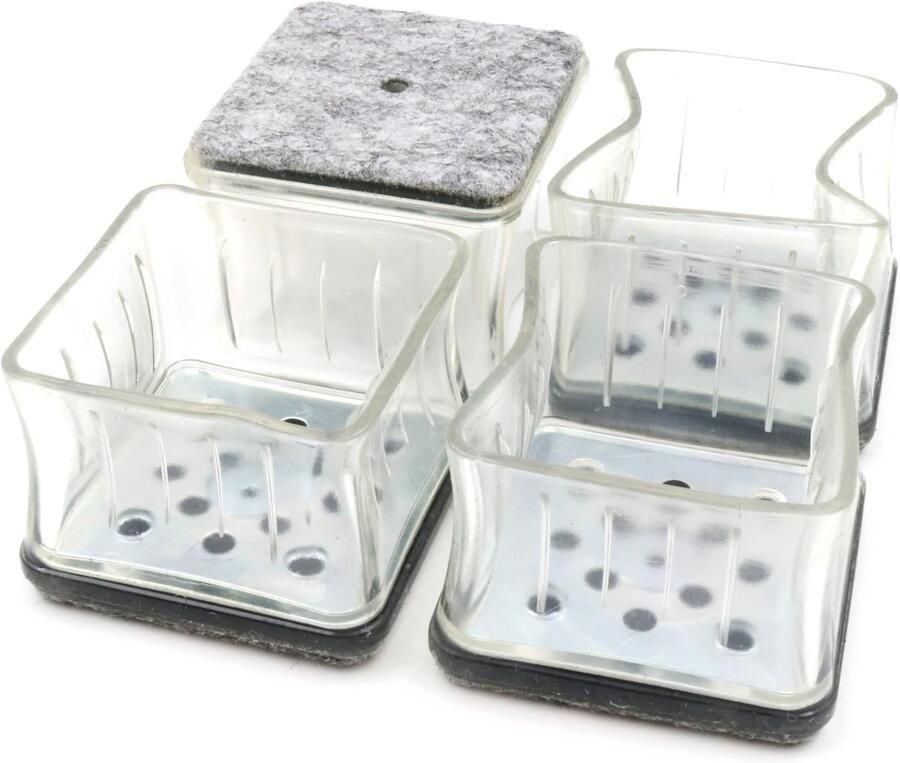 Siliconen Viltdoppen 4 Stuks Vierkant Voor Stoelpootdoppen 19-23 mm Vloerbescherming