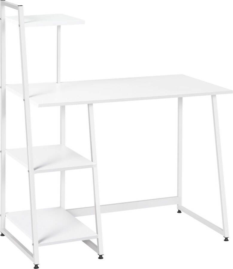 PolkaHome Simpel Bureau Luxe Bureau Laptop Tafel Vintage Industrieel Bureau Wit