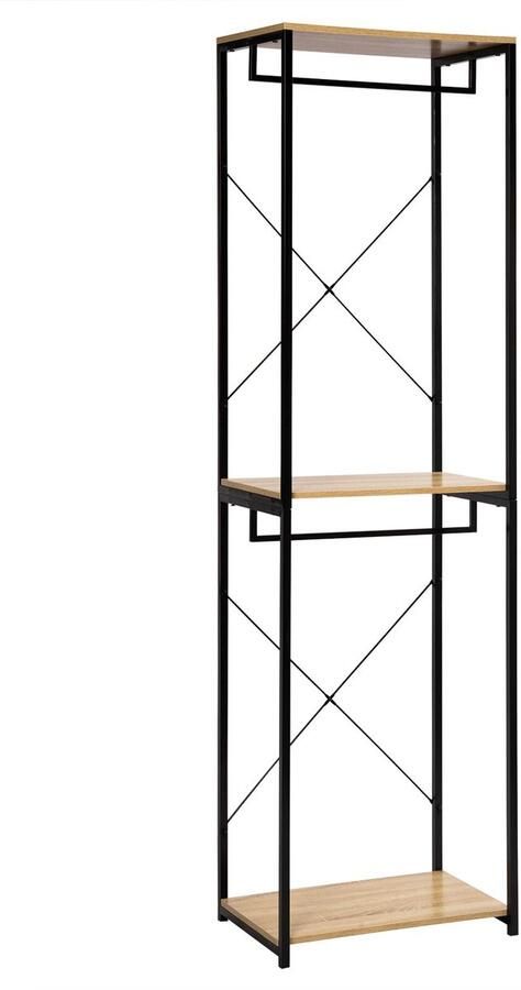 Simpele Kapstok Modern Kledingrek Schoenenrek Kledingrek Opbergrek Kleding Hout Bruin zwart