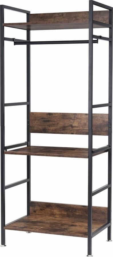 Simpele Kapstok Staand Jassen Kapstok Kledingrek Opbergrek Kleding Schoenen rek Zwart bruin