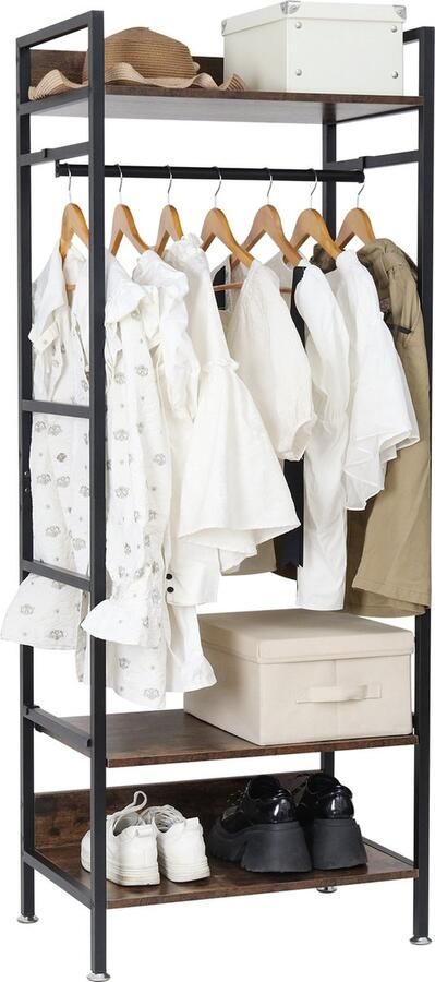 Simpele Kapstok Staand Jassen Kapstok Kledingrek Opbergrek Kleding Zwart
