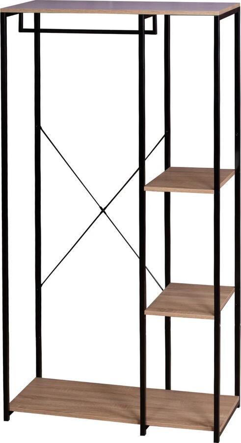 Simpele Kapstok Staand Jassen Kapstok Kledingrek Opbergrek Kleding Zwart bruin